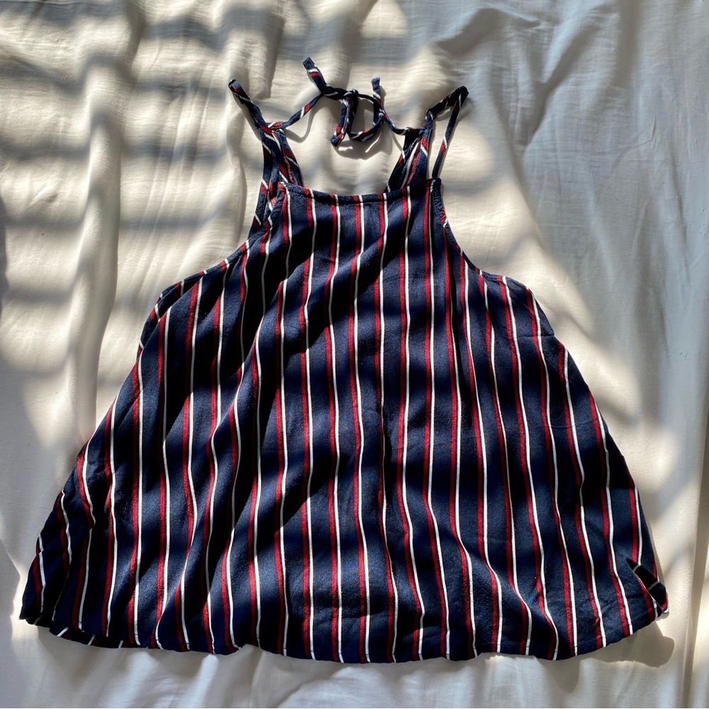 Hollister Blue Stripe Halter Neck Top